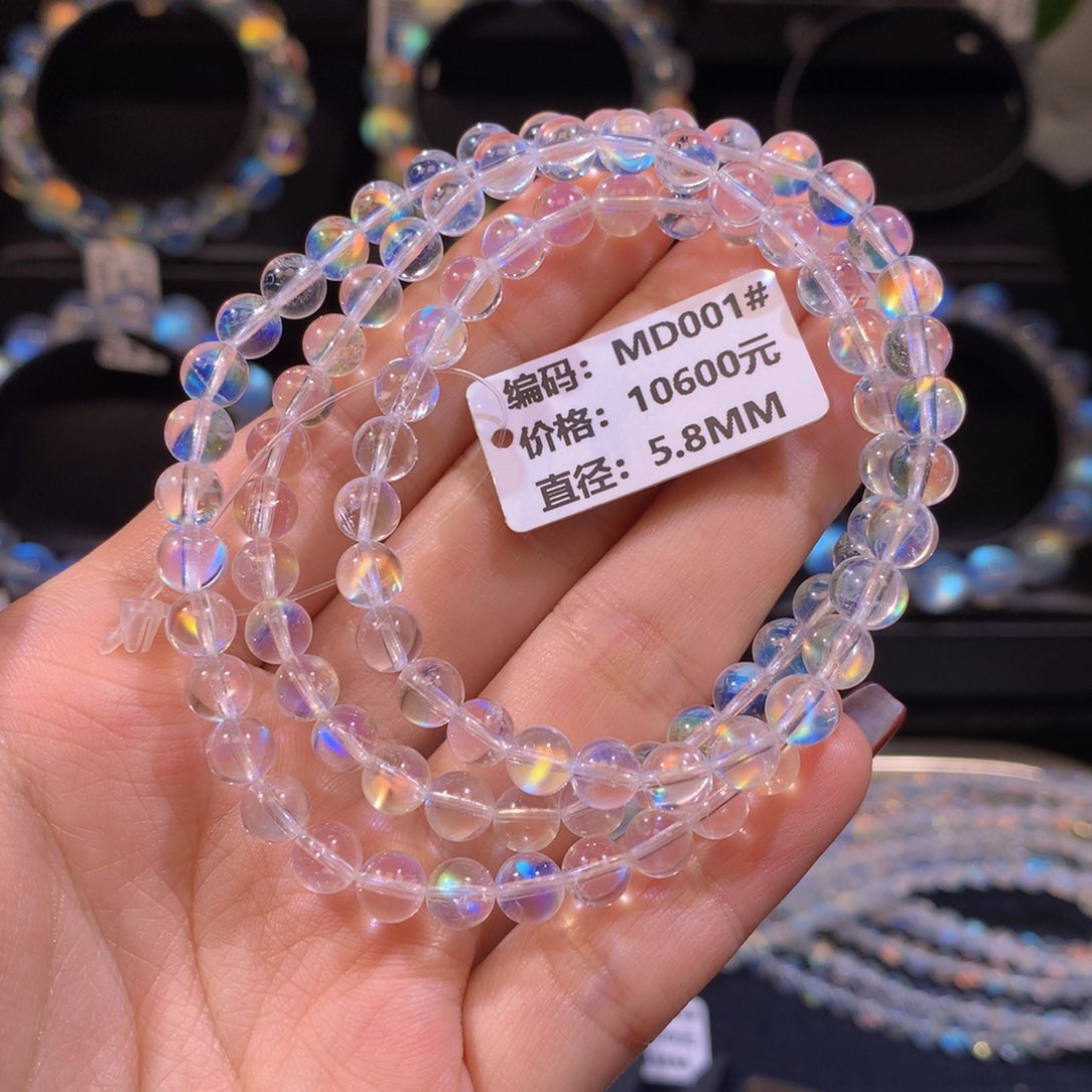 月光石手串未镶嵌MD001马岛彩月光多圈5.8mm