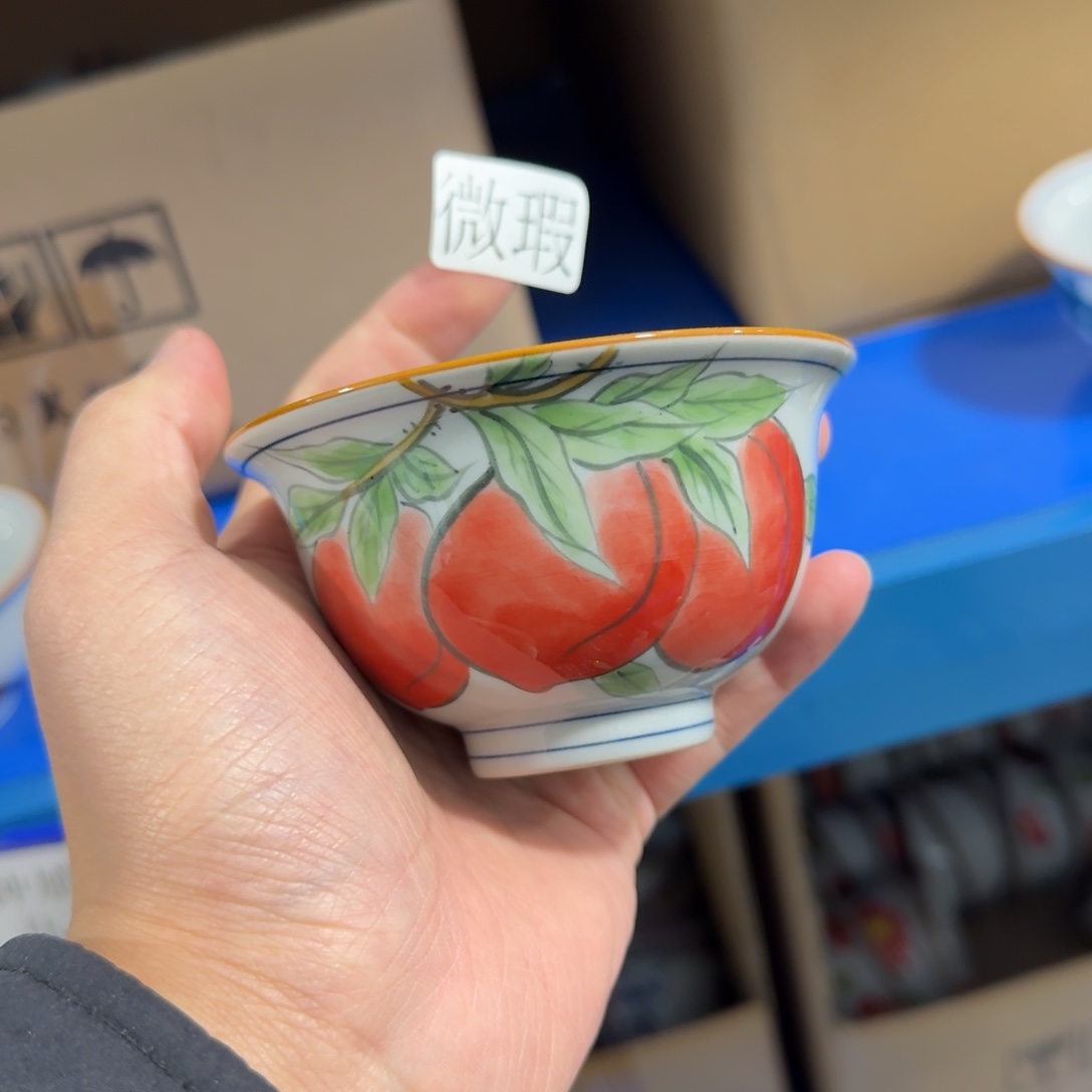 釉下手绘茶具微瑕