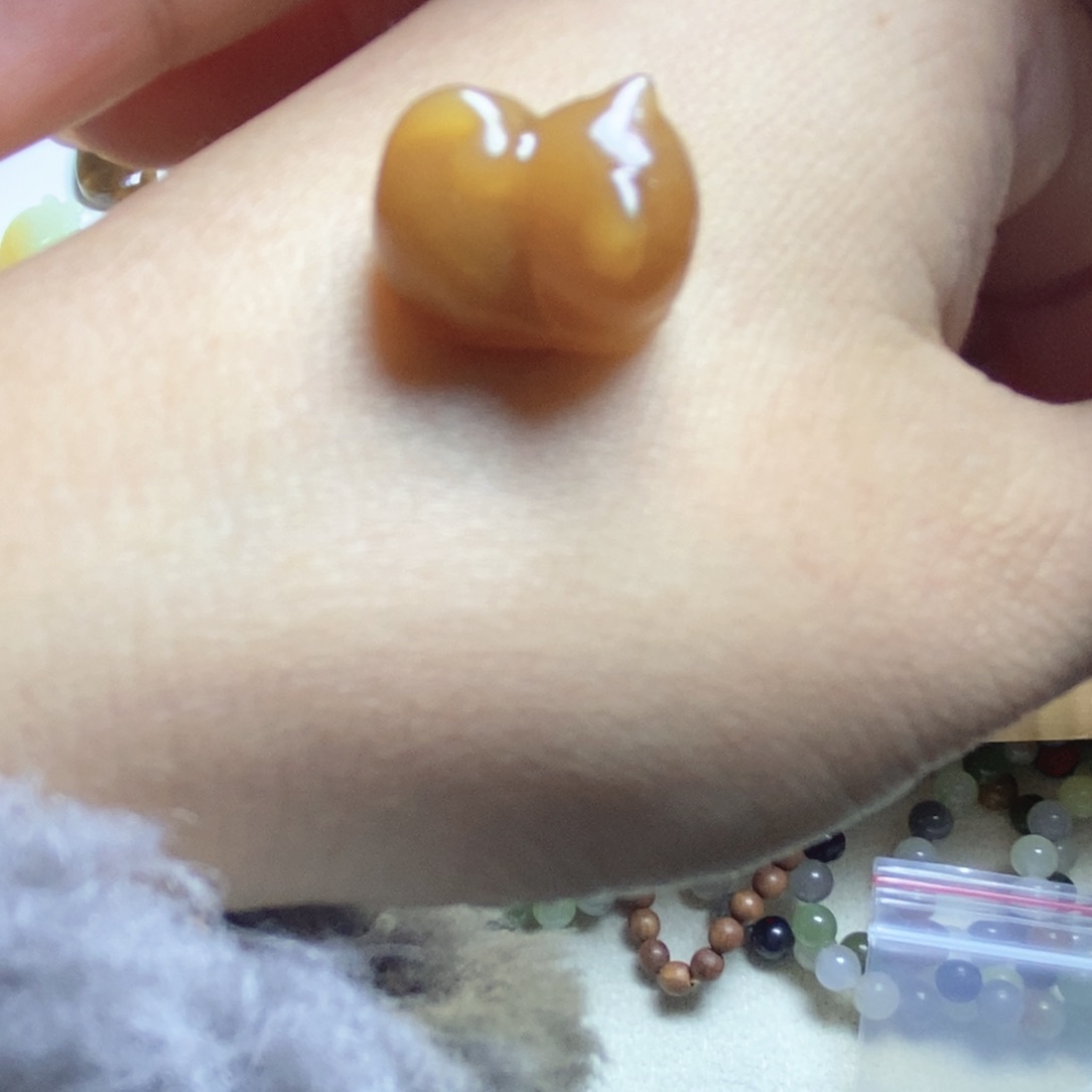颈饰未镶嵌和田玉?****?糖玉趴趴猫
