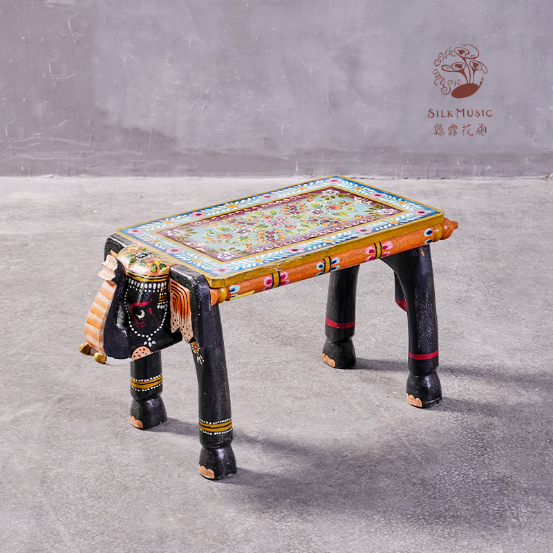 丝露花雨波西米亚印度风玄关装饰可爱手绘工艺品换鞋凳子 310940