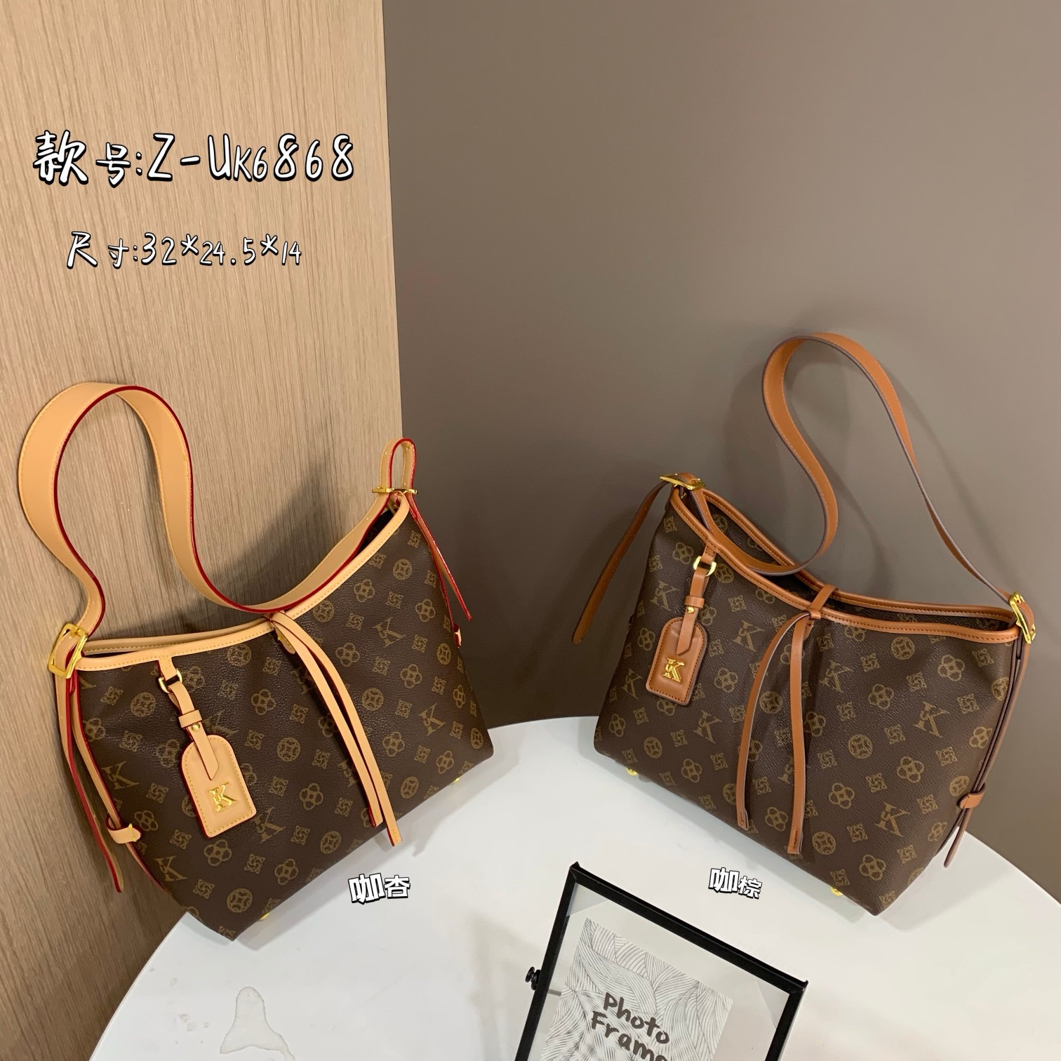 优库迪斯新款百搭印花新款大包托特包时尚机场包单肩斜跨女包