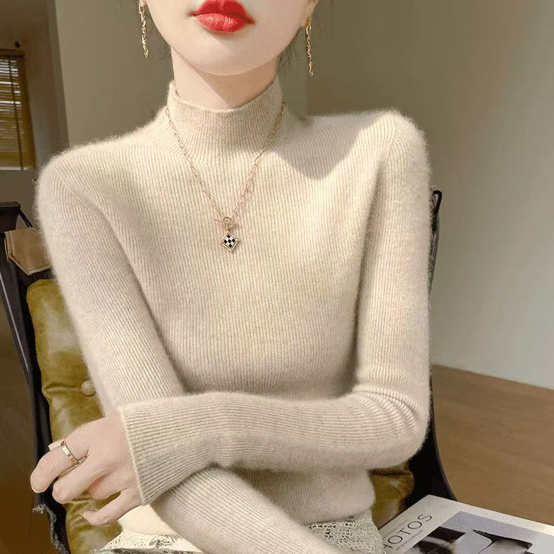 半高毛衣女半高领打底衫休闲修身显瘦内搭381