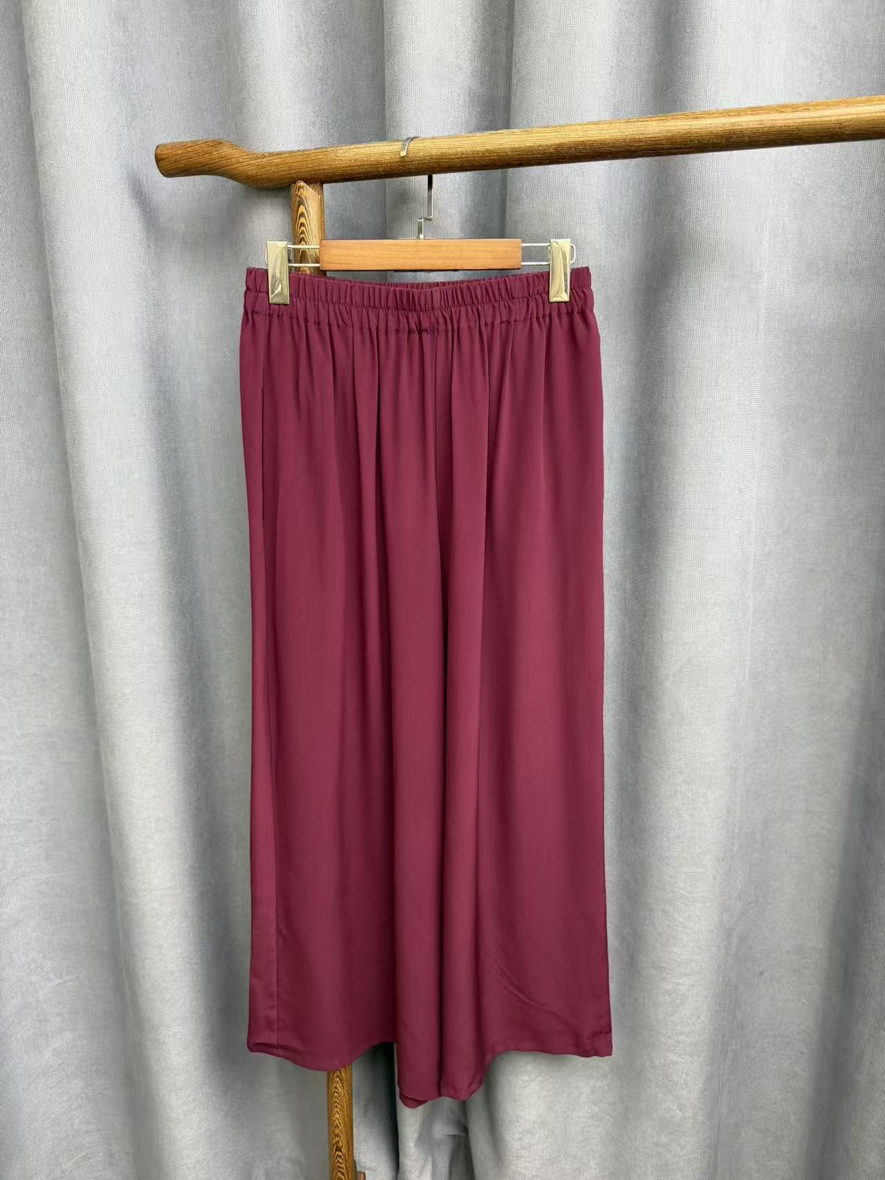 （瑕疵）新款休闲百搭宽松桑蚕丝丝裤子女R290