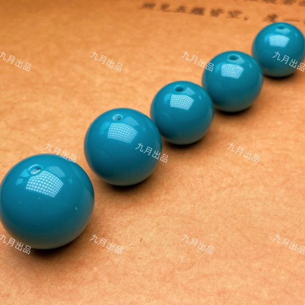 精品复古高瓷玉化6mm～20mm蓝色圆珠手工