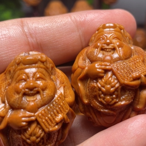 橄榄核手串/手链龙财手球一对3.5左右