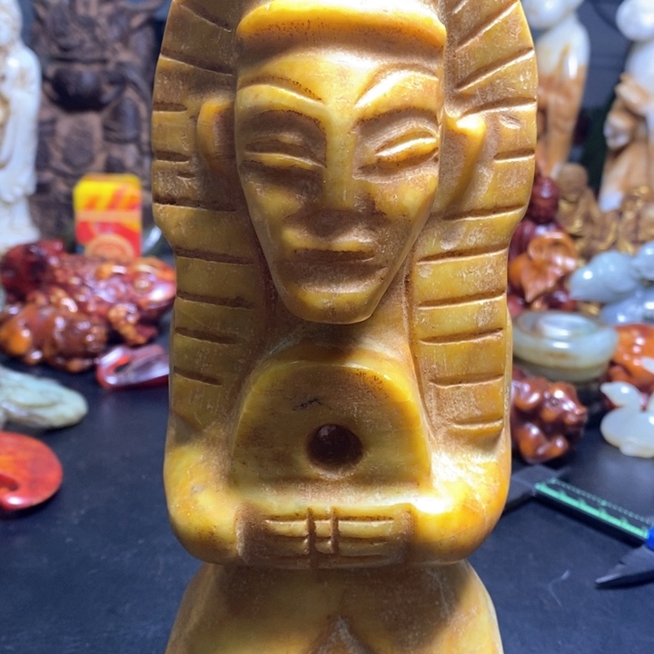 白玉菩提吊坠摆件