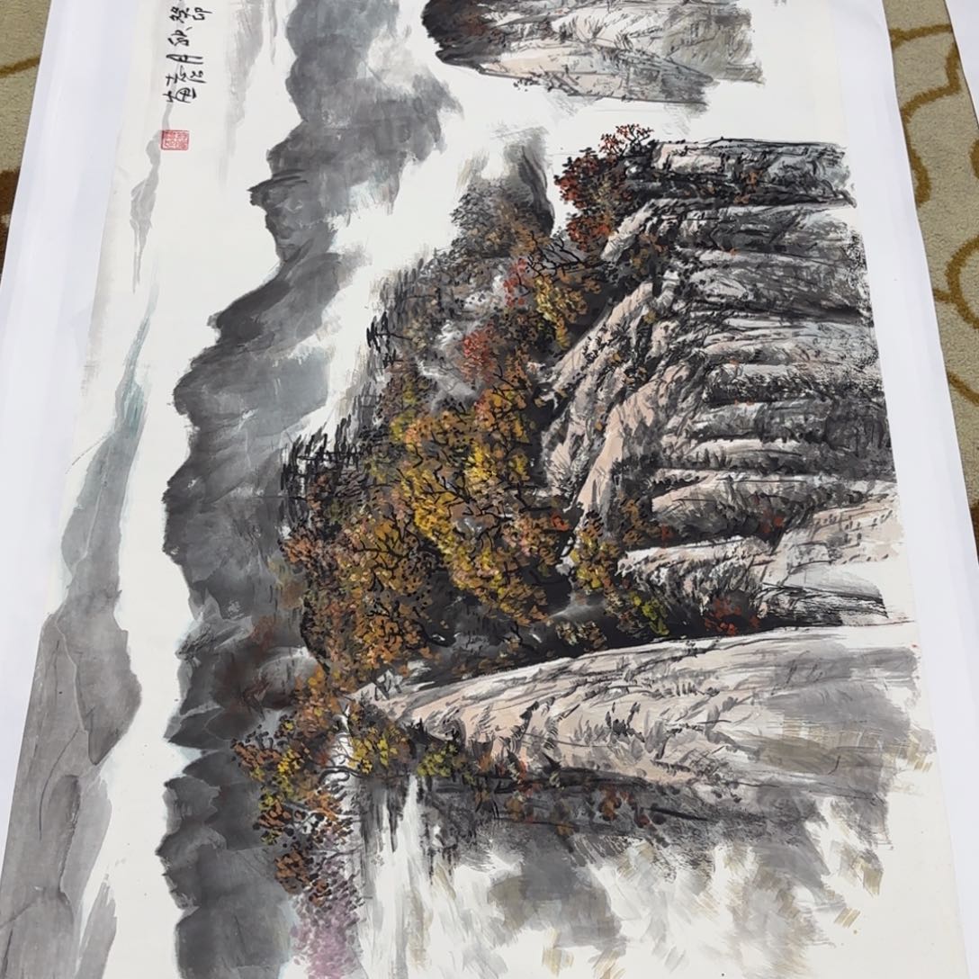 鑫***術国画谭志浩四尺山水艺