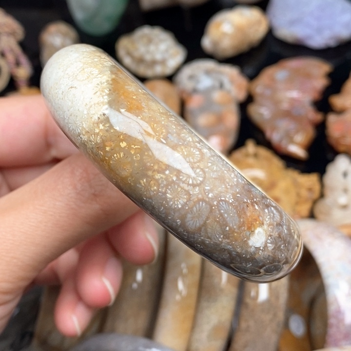 硅化珊瑚（珊瑚玉）手镯未镶嵌53.5