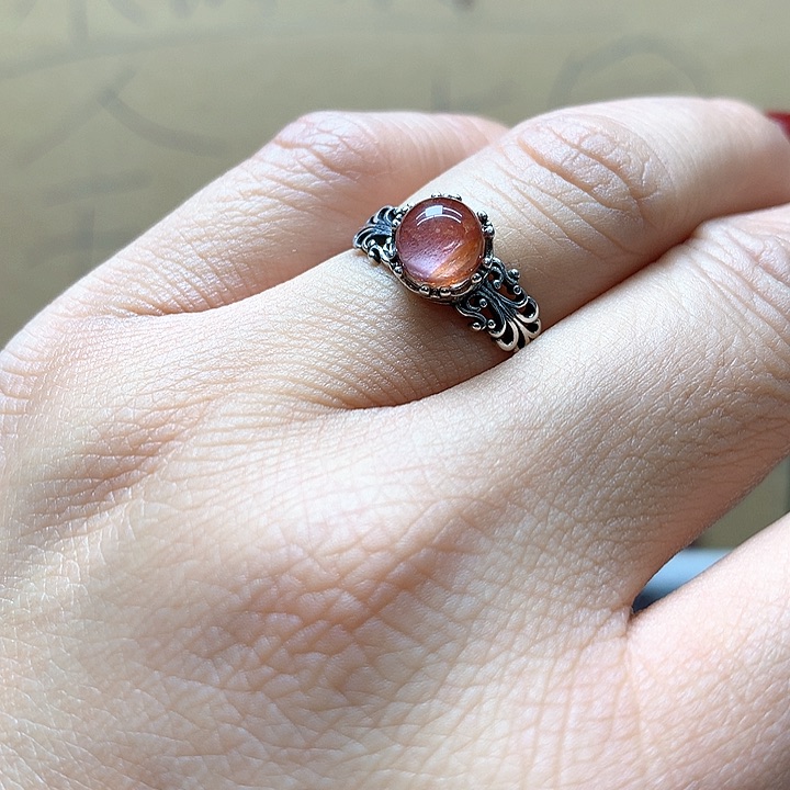 水晶水晶戒指银S925镶嵌