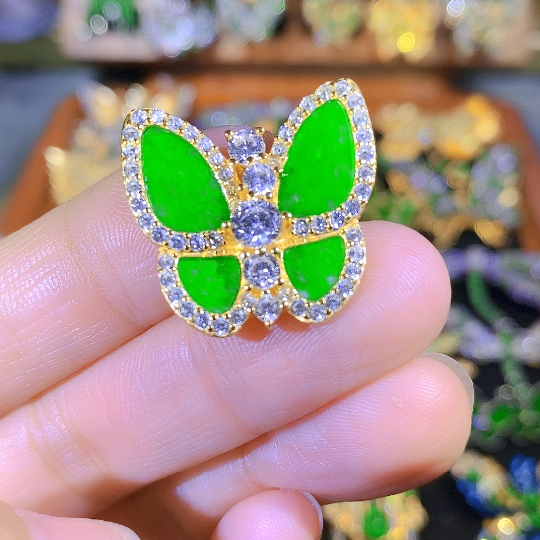 吊坠(不含链)银S925镶嵌翡翠