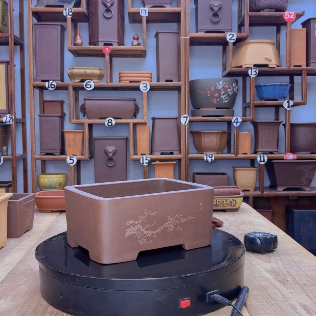 紫砂花盆小*子微瑕放漏