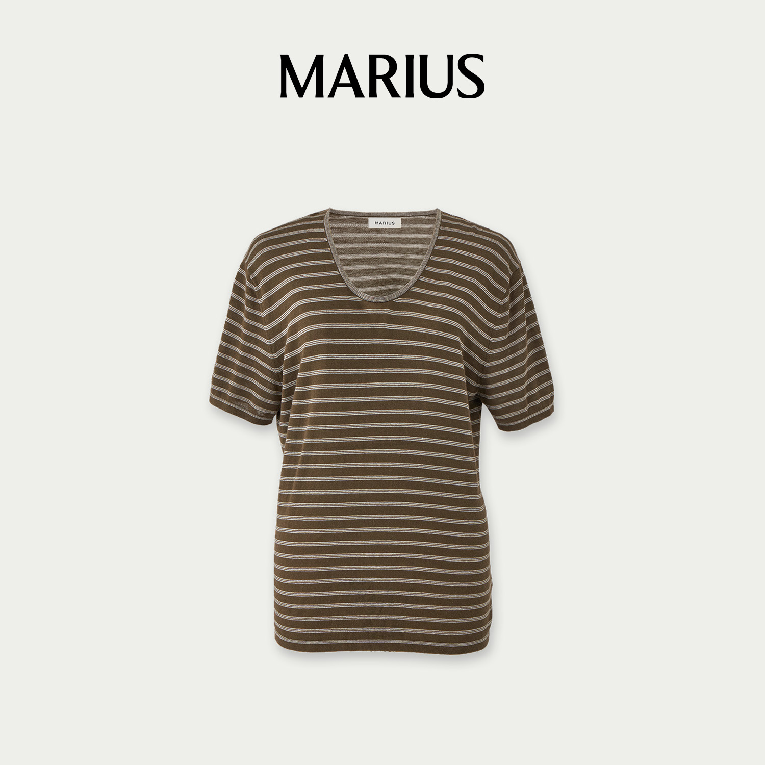 ‘麻小T2.0’进口亚麻条纹针织衫