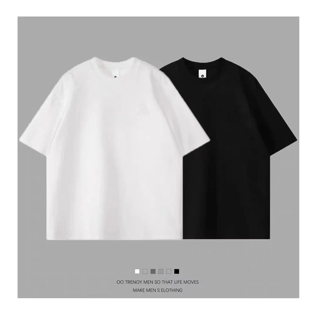 20号巴黎字母  高品质男士潮流百搭重磅100%纯棉T恤时尚圆领短袖