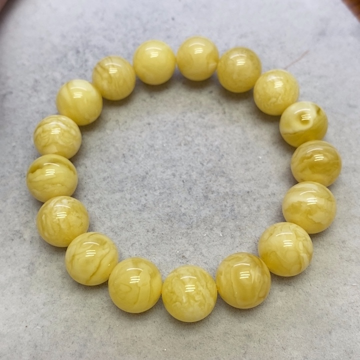 蜜蜡裸石未镶嵌手串