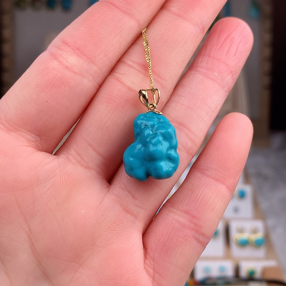 绿松石颈饰18K金镶嵌