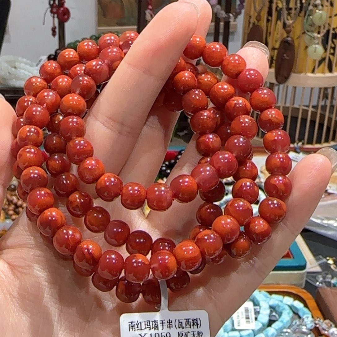 南红玛瑙手串未镶嵌手串7-8无胶