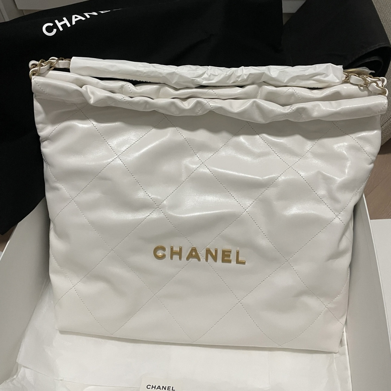 99新 Chanel/香奈儿 艾瑟尔奢品/22b白金22bag垃圾袋/8772