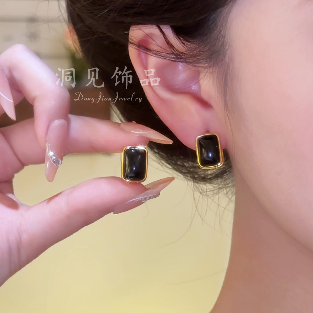 【墨金流珰】耳扣精致小众百搭独特气质时尚复古ES1035
