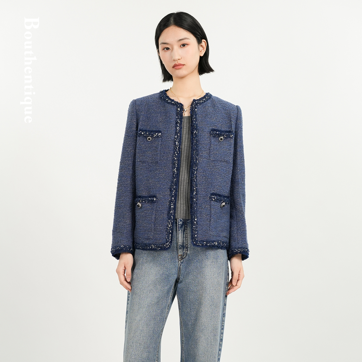 Bouthentique高级优雅小香风长袖外套T24111E1C16