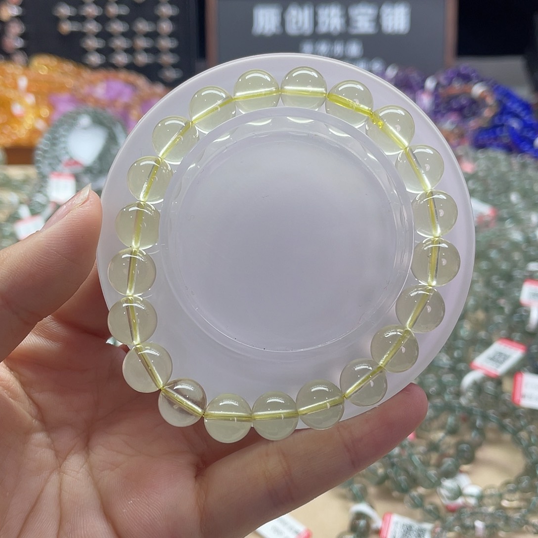 水晶手链未镶嵌柠檬黄水晶9mm