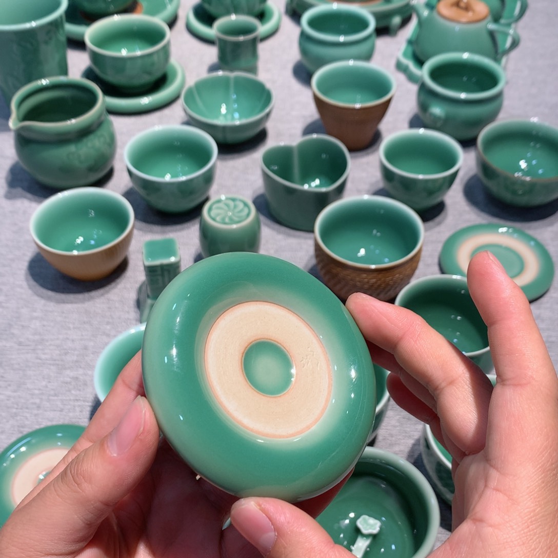 孤**安龙泉青瓷茶具杯垫