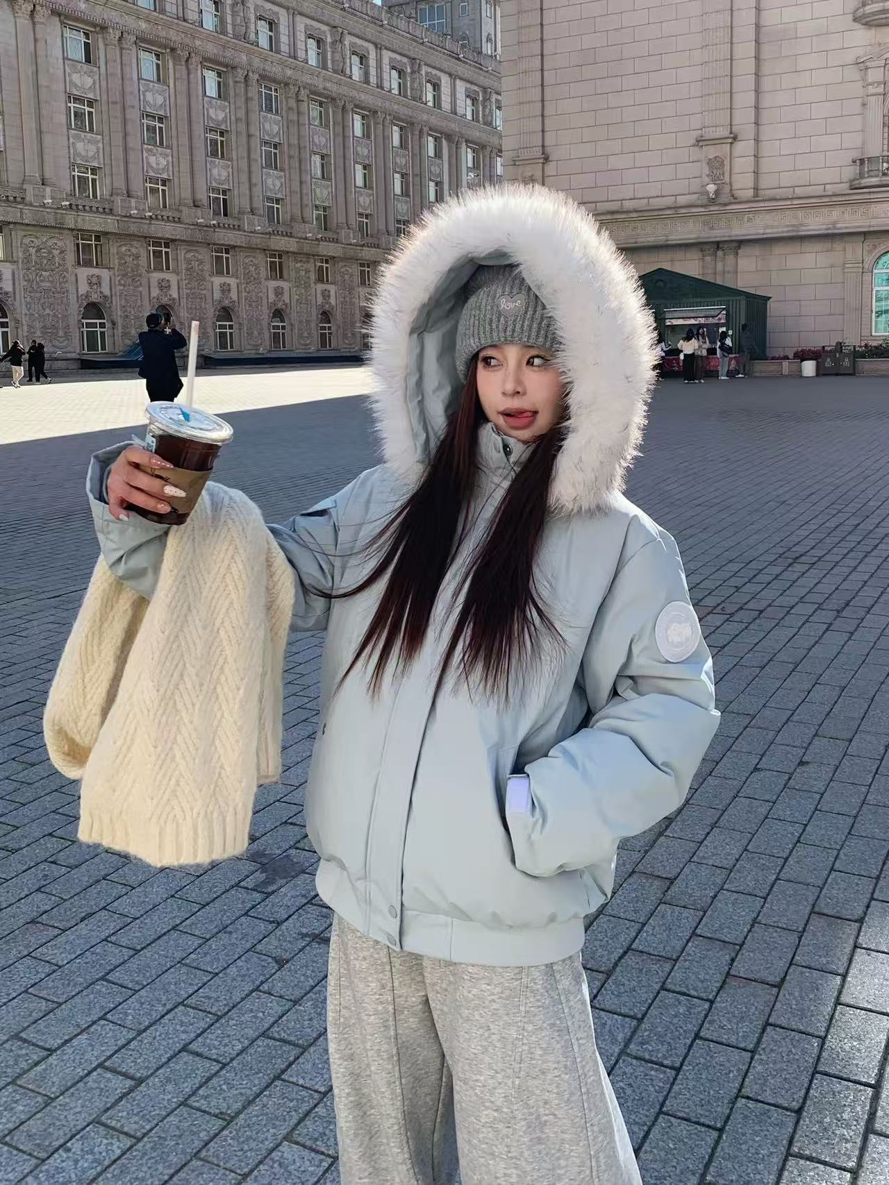 韩系秋冬大毛领派克真毛领女冬季2025韩版宽松加厚小个子棉衣外套