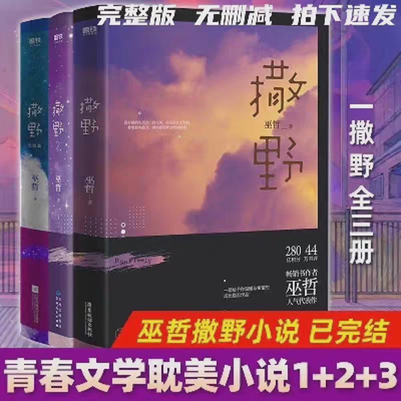 正版撒野1+2+3完结篇巫哲撒野小说全套正版未删减2021新版晋江文