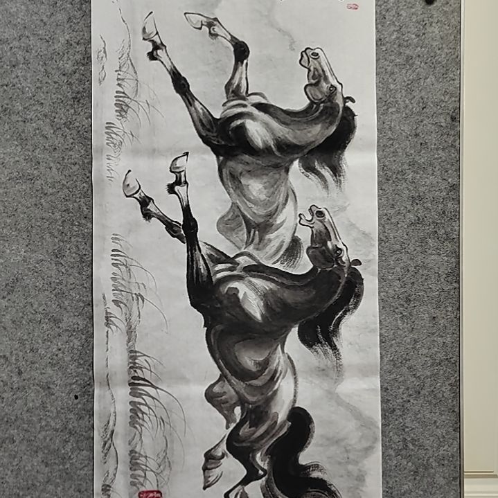 横款士宸水墨奔马图