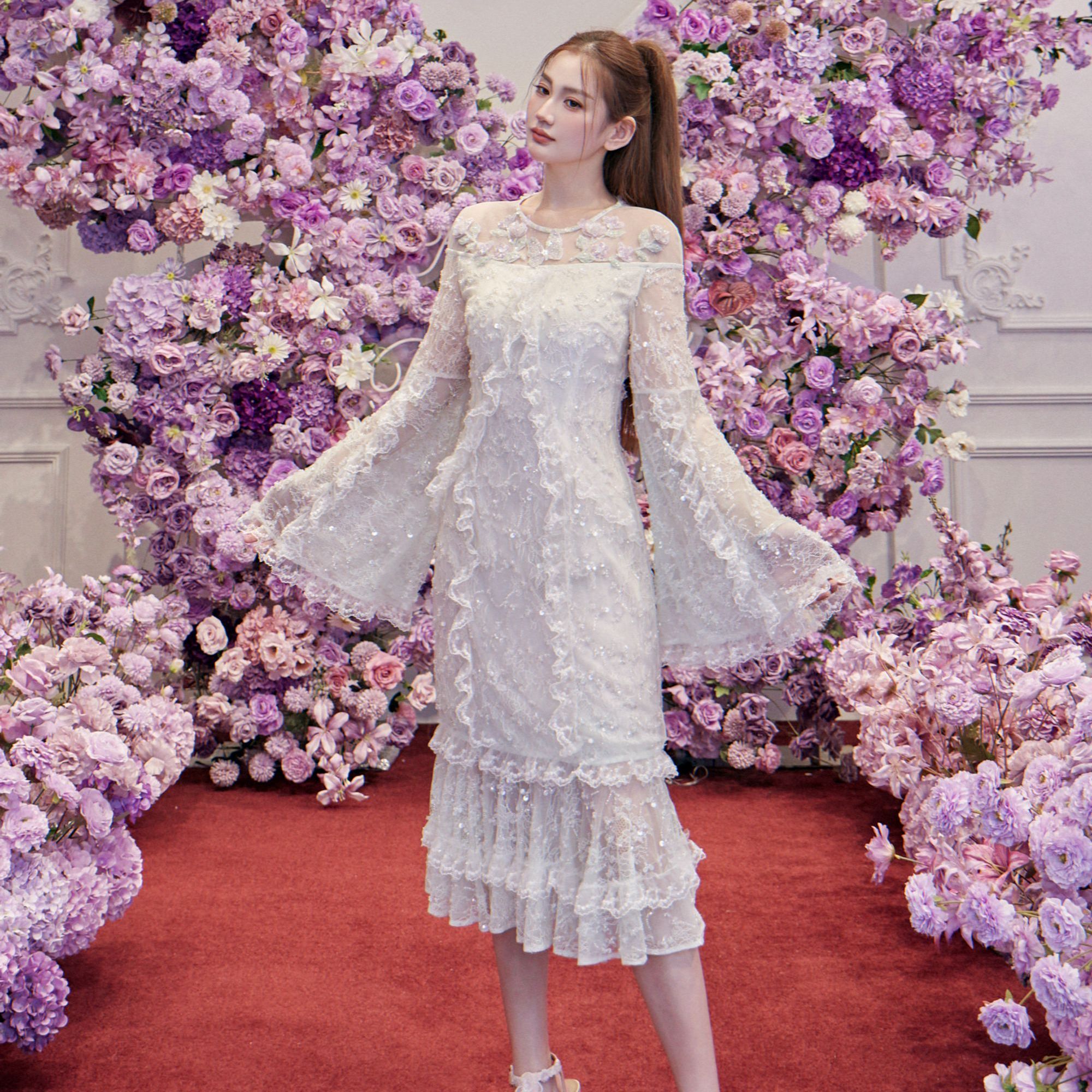 MarieElie【繁花似梦】新款钉珠连衣裙EAF68M03261