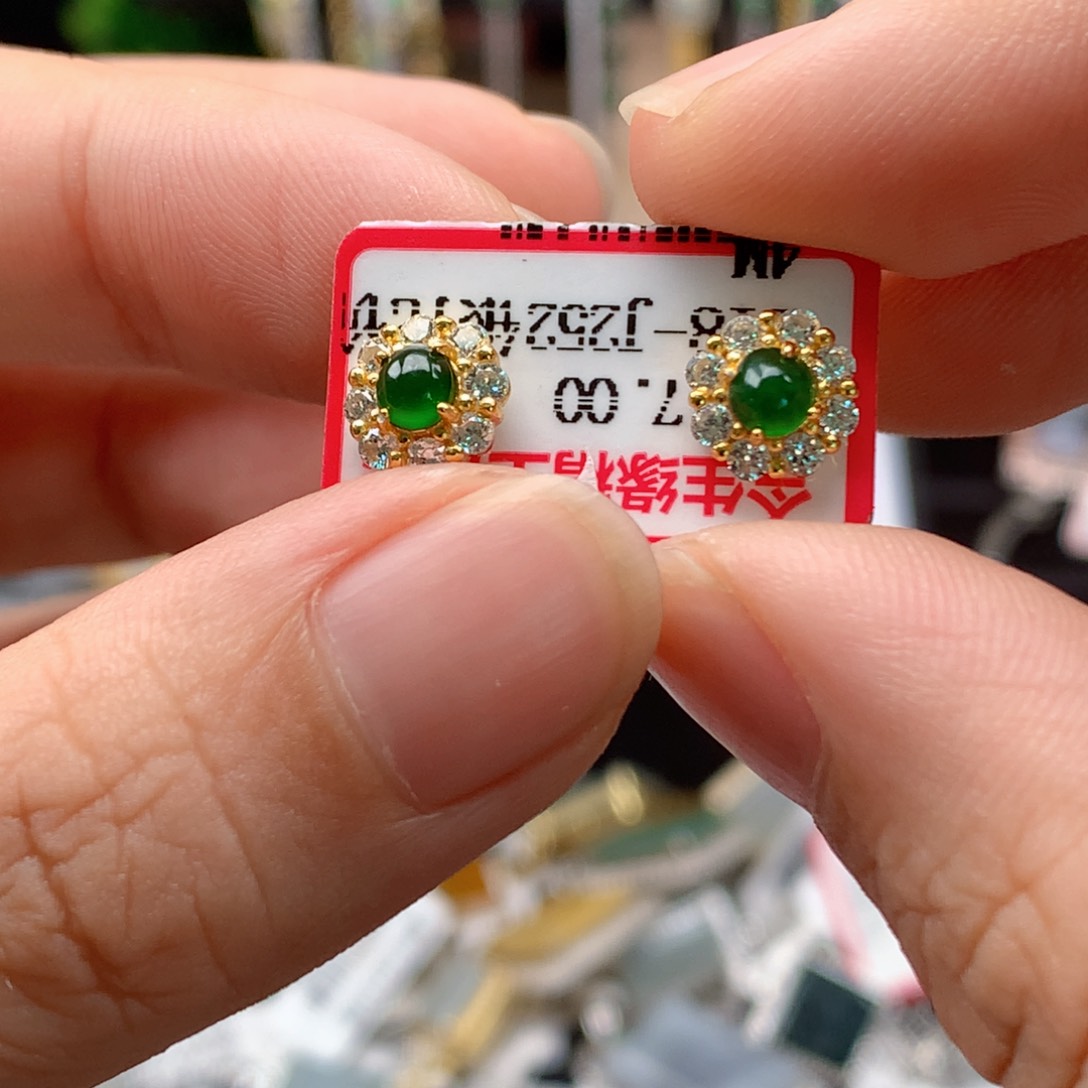 翡翠戒指银S925镶嵌天然翡翠吊坠