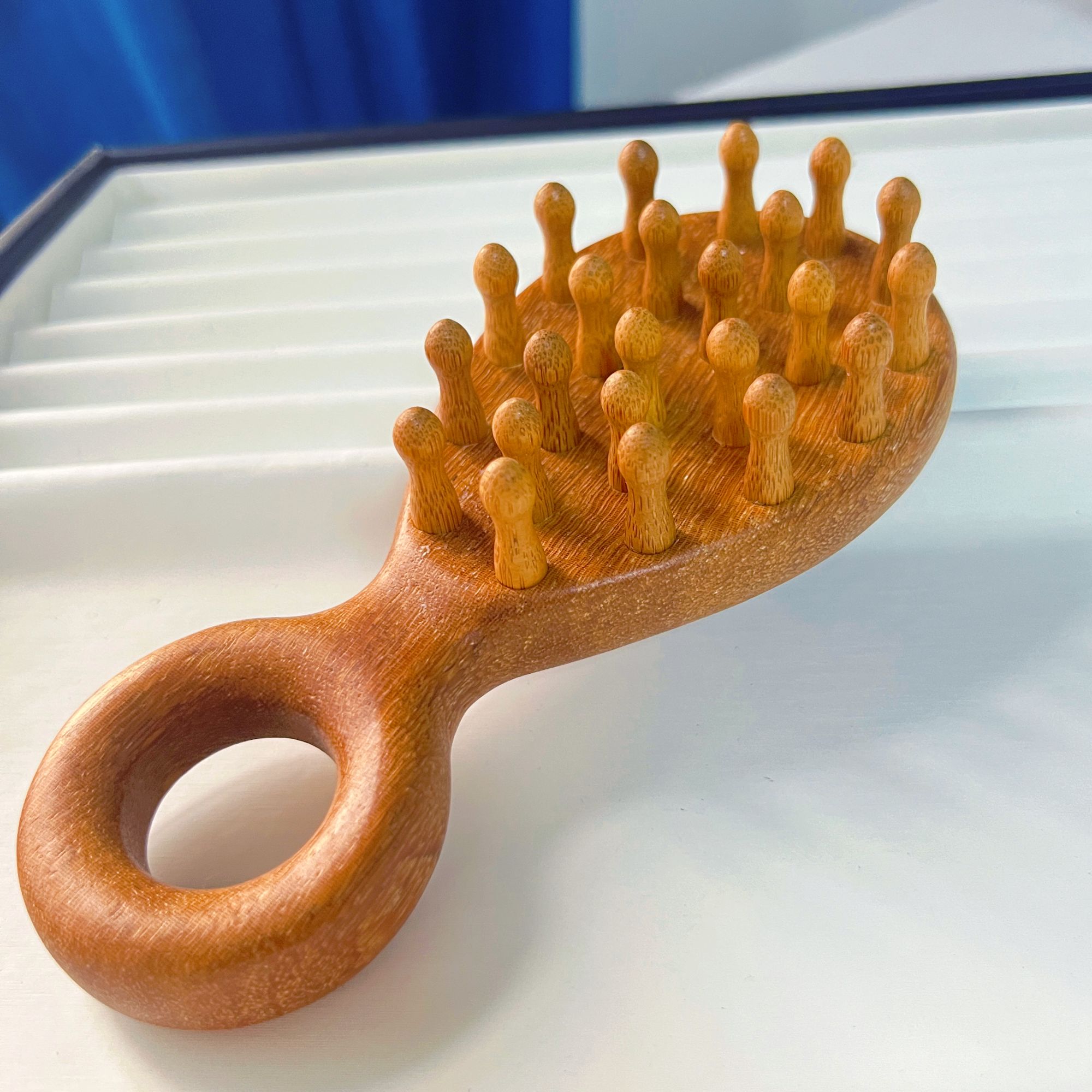 檀木经络梳多功能头皮按摩头皮放松疏通头疗眼部梳头