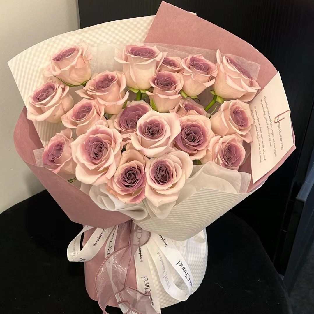 【浪漫瞬间】19朵乌梅子酱玫瑰花束网红花束生日鲜花礼物花店送花上门七夕情人节礼物