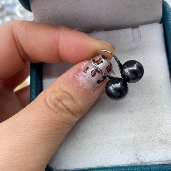 海水珍珠耳饰银S925镶嵌