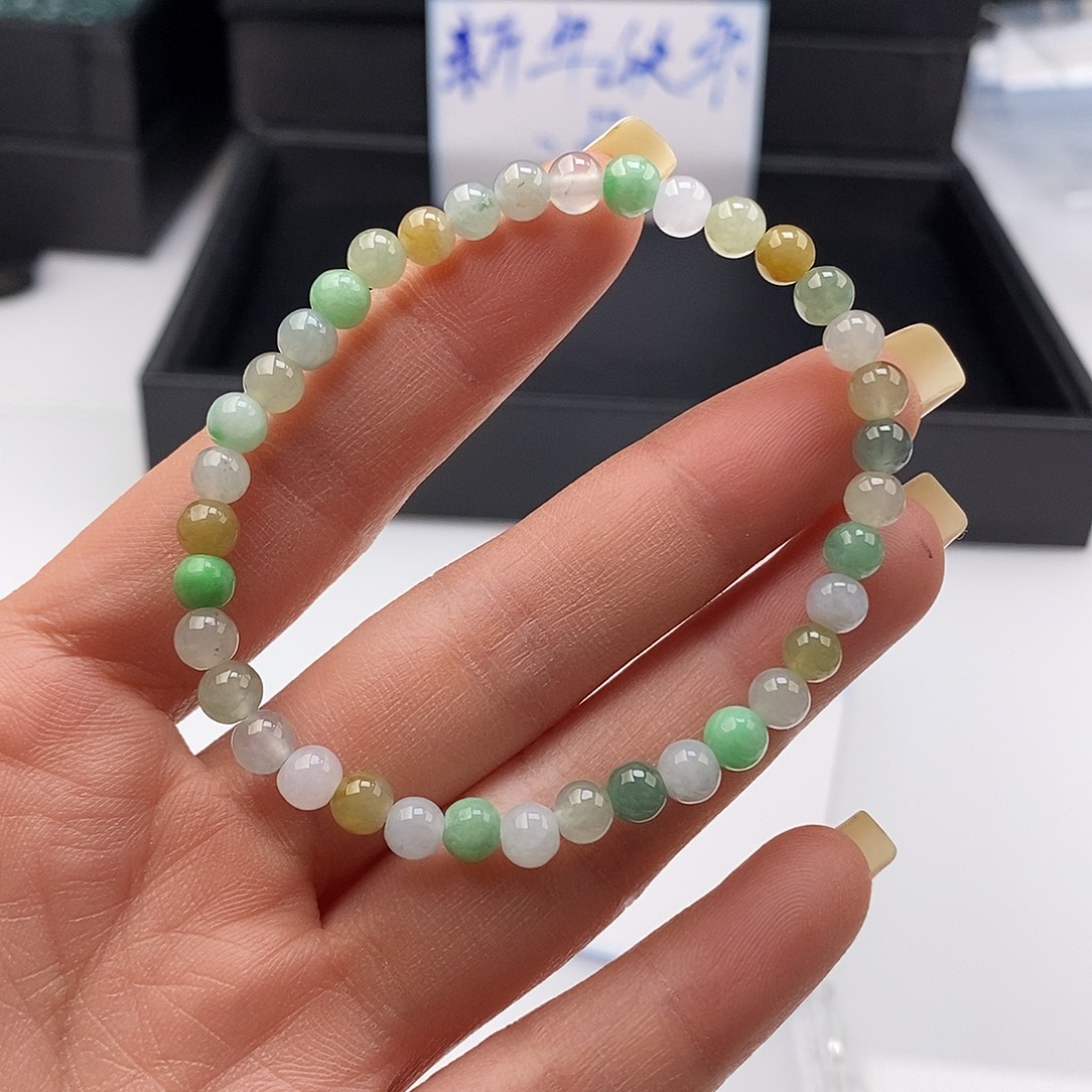 翡翠未镶嵌手链散珠多样次自选