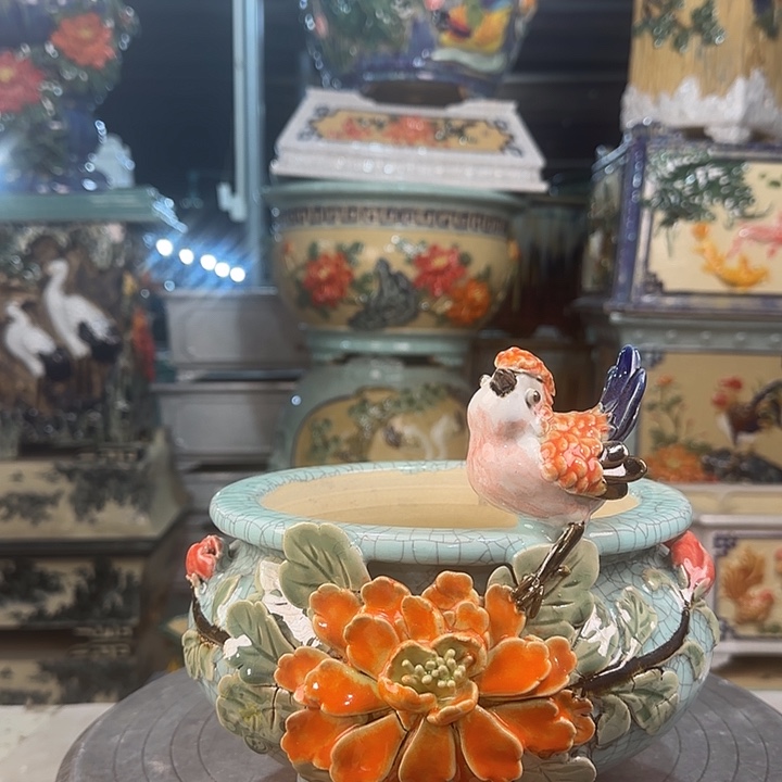 红陶柠**?岭南石湾花盆