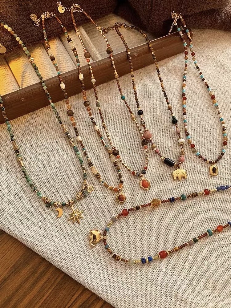 铜合金锆石项链 挂脖钛钢项链锁骨链铜合金项链多款链接看好下单