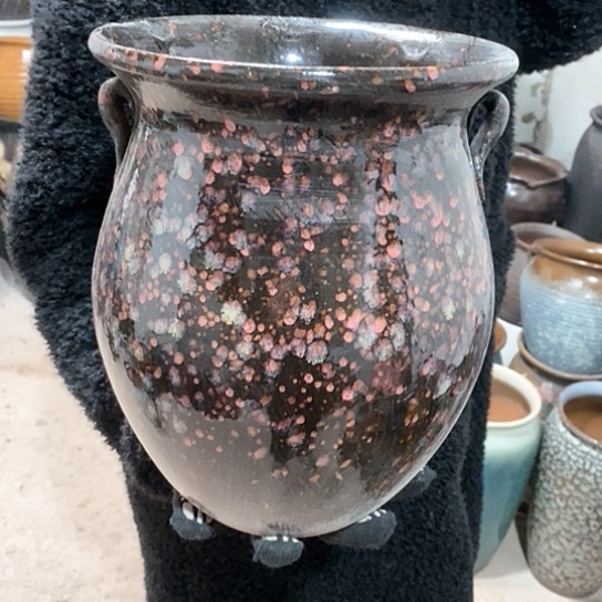 紫砂花盆口20高27，黑