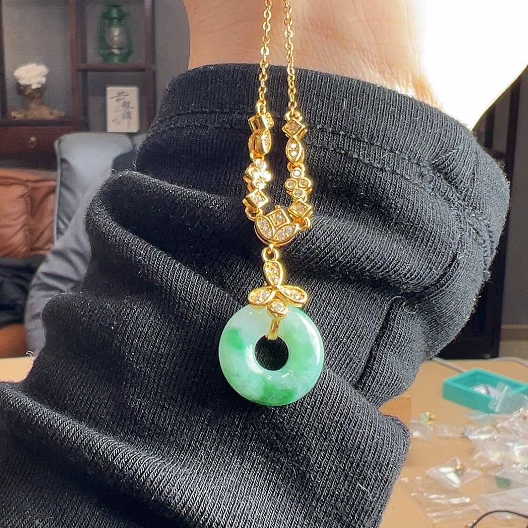 翡翠银S925镶嵌套链套链61