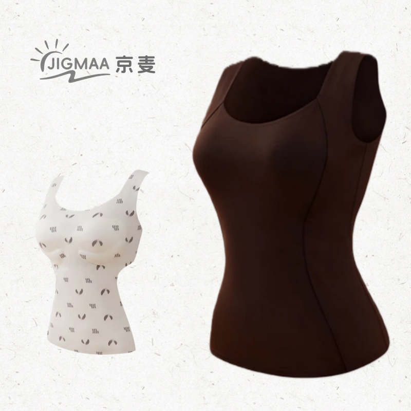 【JIGMAA京麦】甄选90白鸭绒高定秋冬款无袖带胸垫保暖锁温美背