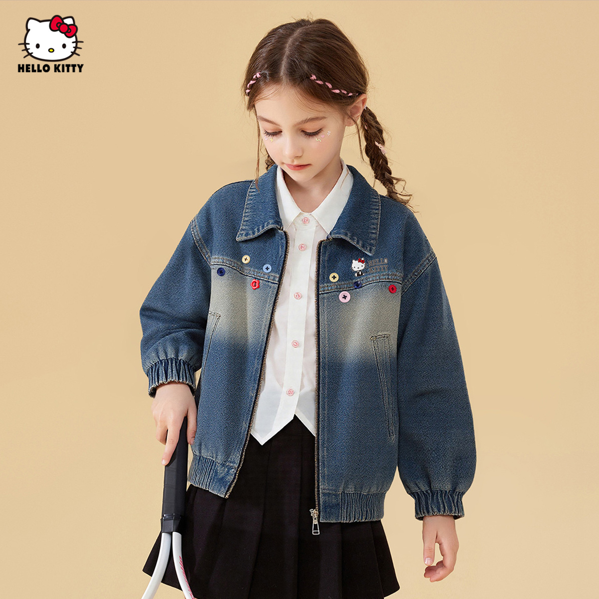 女童秋季牛仔外套2025新款中大童装宽松舒适洋气小女孩外衣