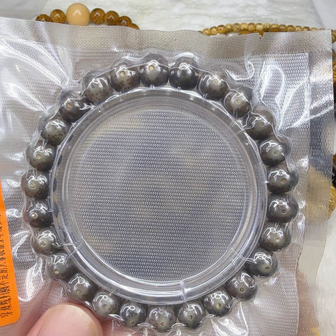 星月菩提手串16殿堂黑冰星月菩提单圈苹果园10×8