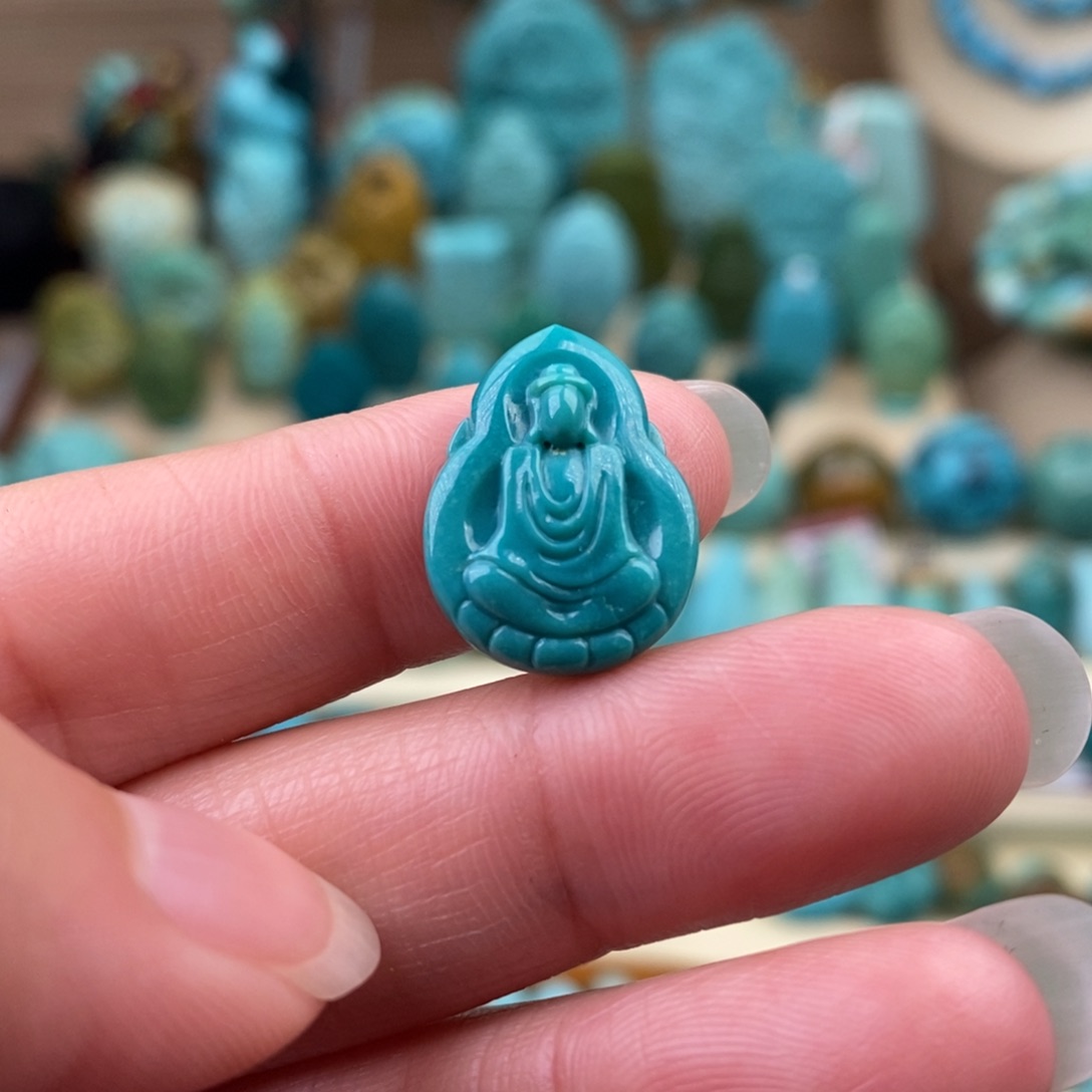 未镶嵌绿松石珠宝奇石13.5*17.5mm