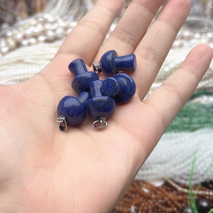 未镶嵌玛瑙/玉髓珠宝半成品2个15/18mm左右青金吊坠