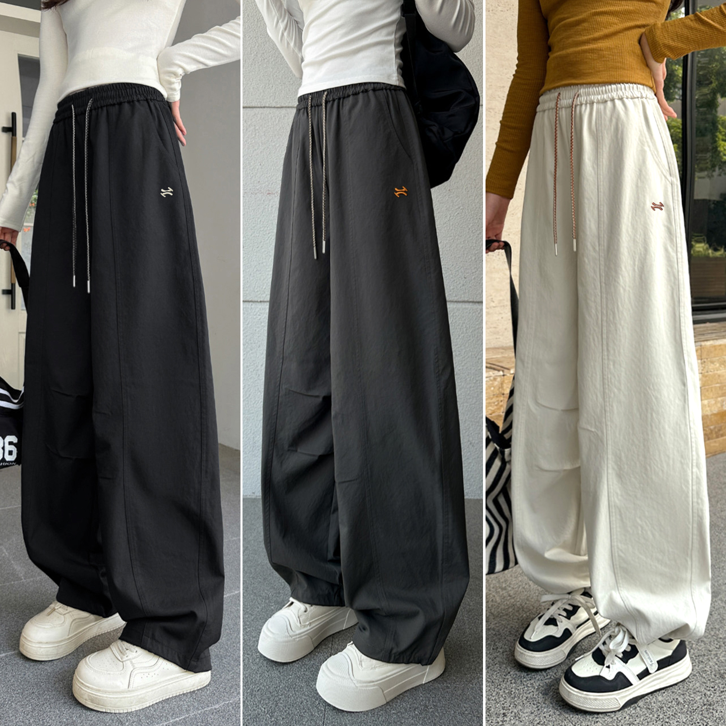 【四面弹/软糯垂/配亲子】女大童裤子秋款工装裤学生初中生弯刀裤
