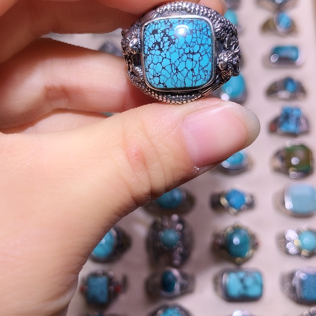 绿松石银S925镶嵌挂件