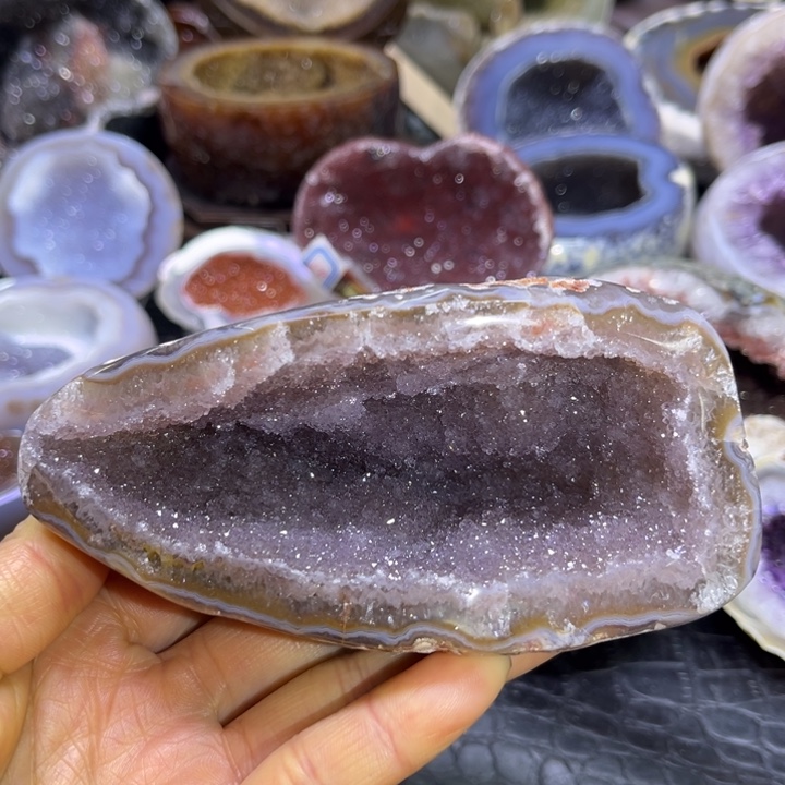 水晶未镶嵌珠宝半成品粉晶钱袋子