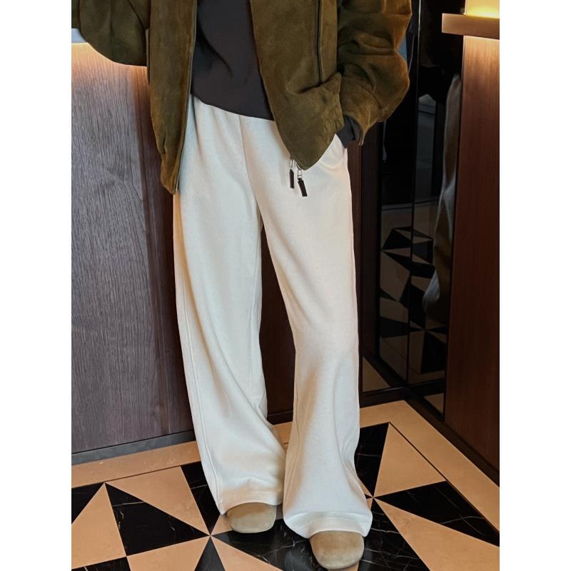 超绝松弛感全松紧腰羊毛直筒裤 03169