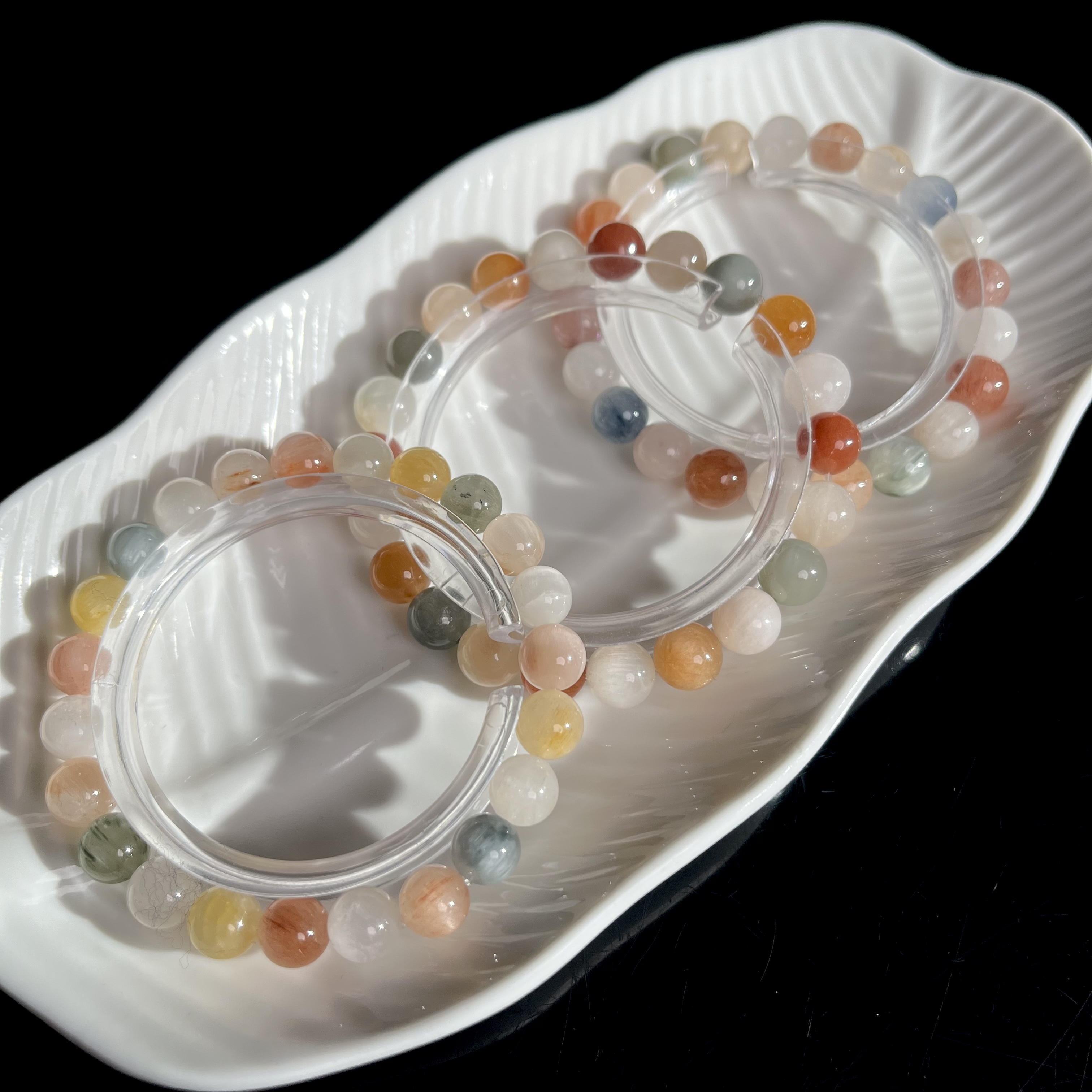 【大鱼甄选】猫眼拉丝彩兔毛手串素圈百搭YW73多样性发其一