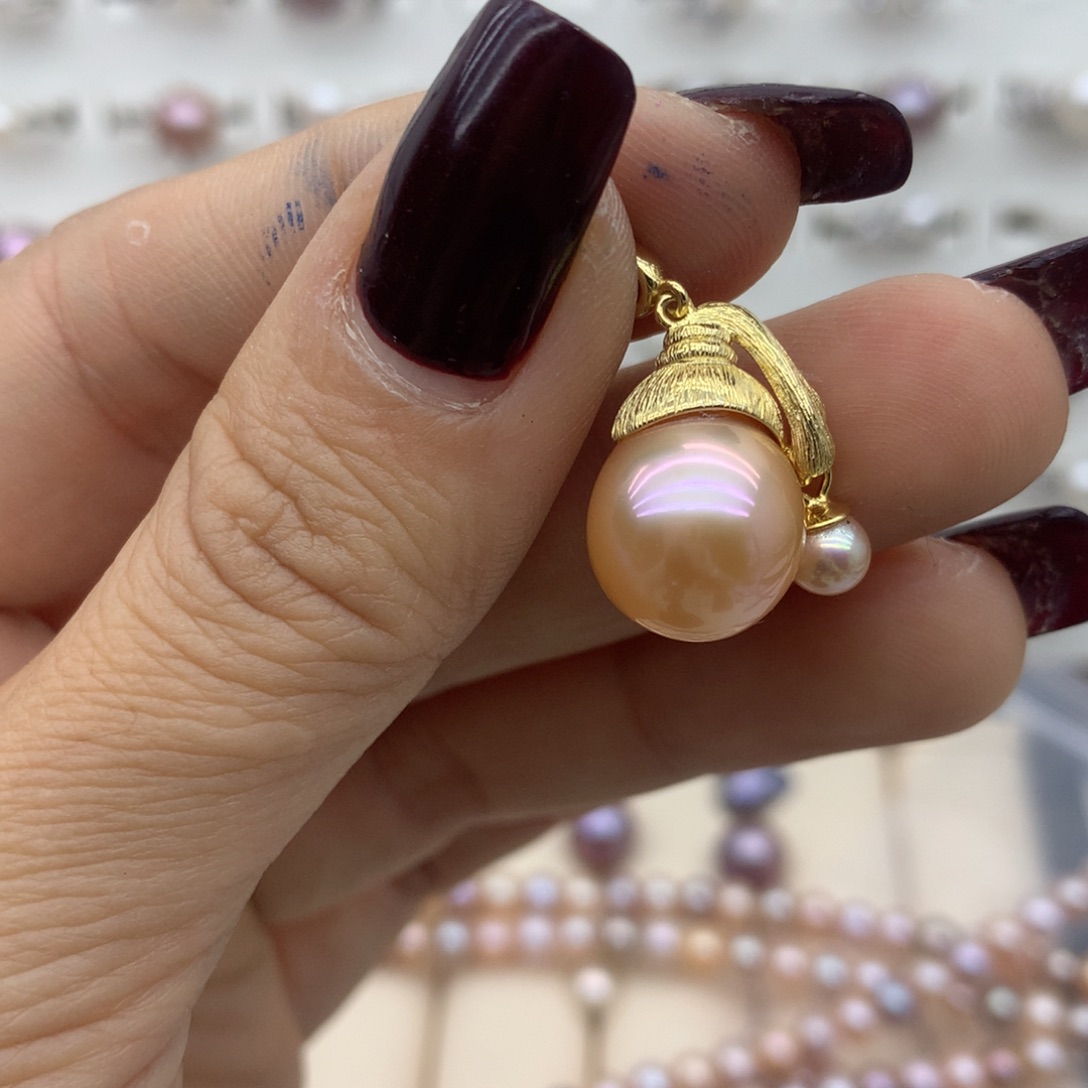 吊坠(不含链)淡水珍珠银S925镶嵌