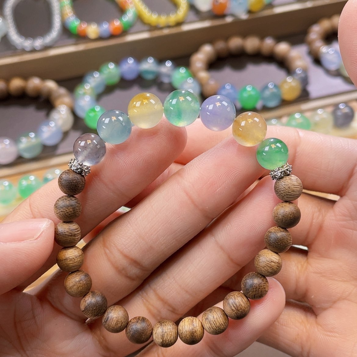 【闪购商品】未镶嵌手链翡翠卡8-9多宝